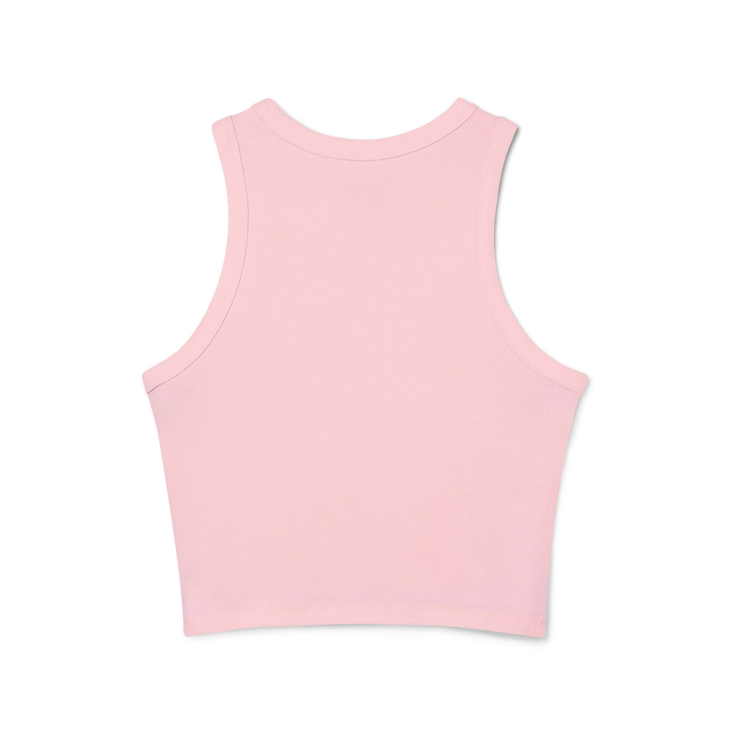 World Dominatrix Club Racer Tank Top — Edgy Goth Crop Tank for Women