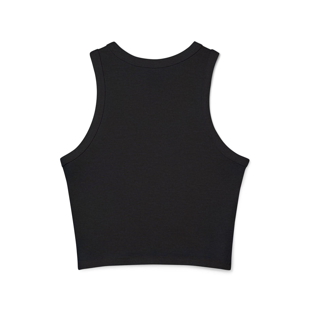 World Dominatrix Club Racer Tank Top — Edgy Goth Crop Tank for Women